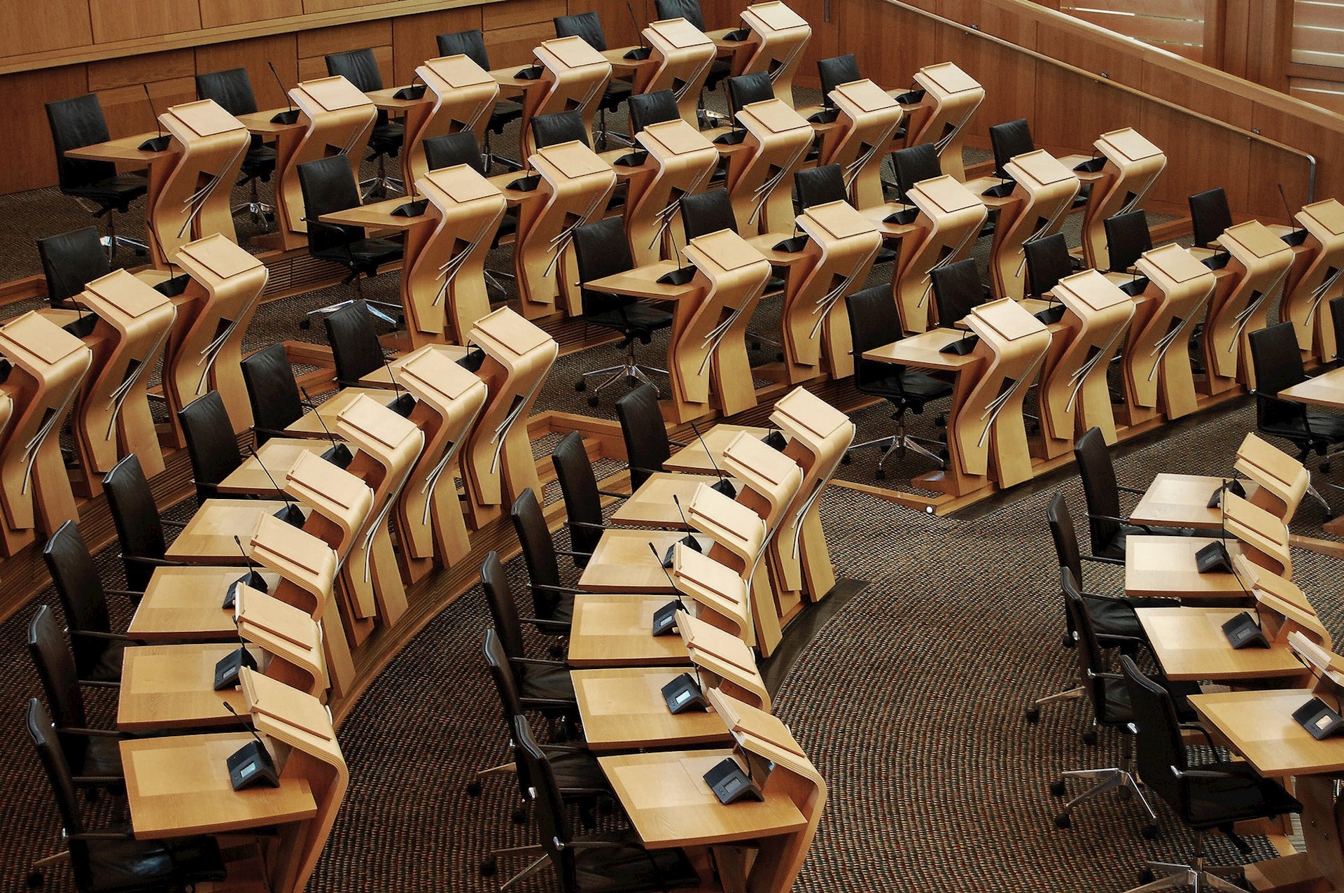 Afbeelding Horizontal Shot Desks Inside Scottish Parliament Building