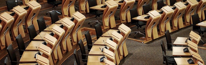 Afbeelding Horizontal Shot Desks Inside Scottish Parliament Building